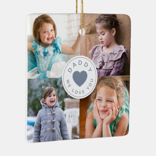 Vaderdag Cute papa We houden van je foto Keramisch Ornament (Rechts)