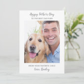 Vaderdag Cute Personalized Dog Dad Pet Photo Feestdagenkaart (Staand voorkant)