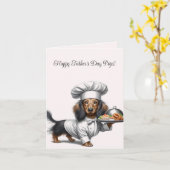 Vaderdag Dachshund Card Kaart (Gele Bloem)