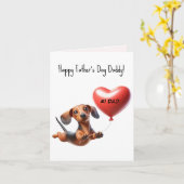 Vaderdag Dachshund Card Kaart (Gele Bloem)