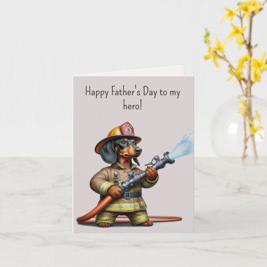 Vaderdag Dachshund Card Kaart (Gele Bloem)