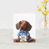 Vaderdag Dachshund Card Kaart (Gele Bloem)