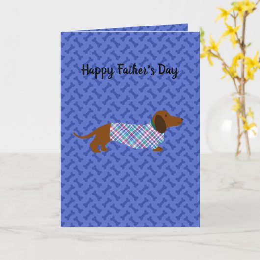 Vaderdag Dachshund Card Kaart (Gele Bloem)