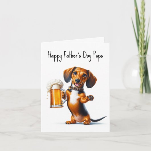 Vaderdag Dachshund Card Kaart (Voorkant)