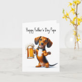 Vaderdag Dachshund Card Kaart (Gele Bloem)
