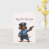 Vaderdag Dachshund Card Kaart (Gele Bloem)