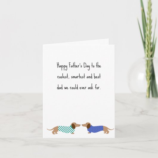Vaderdag Dachshund Card Kaart (Voorkant)