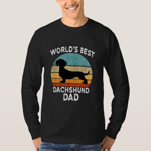Vaderdag Dachshund World's beste daschund-pap T-shirt (Voorkant)