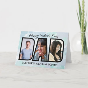 Vaderdag DAD 3 foto's personaliseren namen Kaart