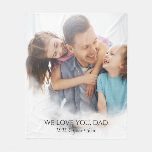 Vaderdag Dad aangepaste foto Fleece Deken (Voorkant)