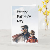 Vaderdag Dad and Son beroemd gemaakt door Batman V Kaart (Gele Bloem)