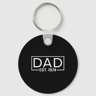 Vaderdag Dad Est 1974 Logo verwacht zwangerschap Sleutelhanger