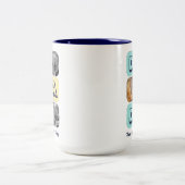 Vaderdag Dad Familie Fotocollage Aangepaste tekst Tweekleurige Koffiemok (Center)