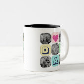 Vaderdag Dad Foto Collage Familie Afbeelding Grid Tweekleurige Koffiemok (Voorkant rechts)