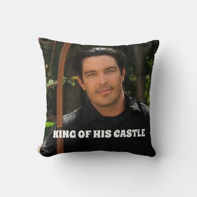 VADERDAG DAD FOTO PILLOW KING VAN ZIJN CASTLE KUSSEN (Voorkant)