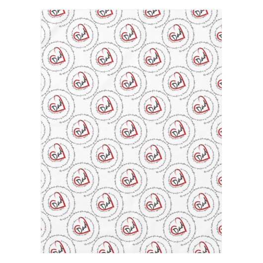 Vaderdag Dad Heart Tafelkleed (Voorkant)