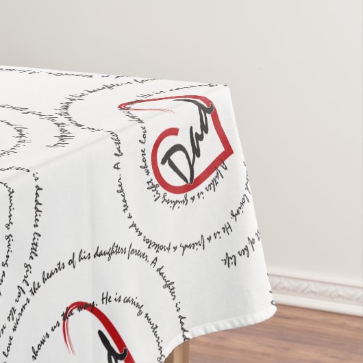 Vaderdag Dad Heart Tafelkleed (Voorbeeld)