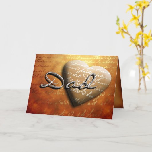 Vaderdag Dad Heart Treasure Kaart (Gele Bloem)