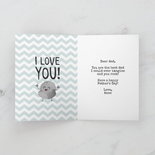 Vaderdag Dad je rock grappige kawaii schattige roc Kaart (Binnen)