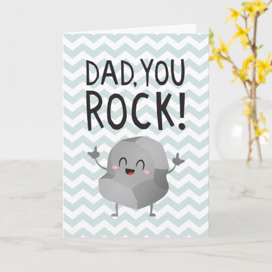 Vaderdag Dad je rock grappige kawaii schattige roc Kaart (Gele Bloem)
