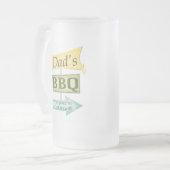 vaderdag Dad Retro Grunge Barbeque Sign Matglas Bierpul (Voorkant links)