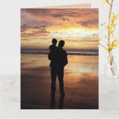 VADERDAG DAD & SON SUNSET BEACH KAART (Gele Bloem)