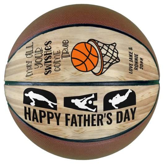 Vaderdag Dad Swish come True Personalized Basketbal (Voorkant)