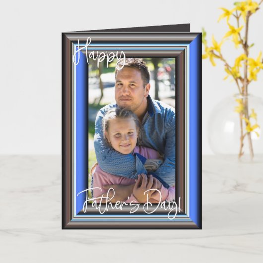 Vaderdag DAD Voeg uw eigen foto toe aan uw eigen k Kaart (Gele Bloem)