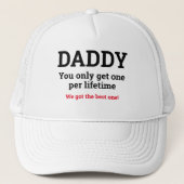 Vaderdag DADDY JE KRIJGT SLECHTS ÉÉN Trucker Pet (Voorkant)