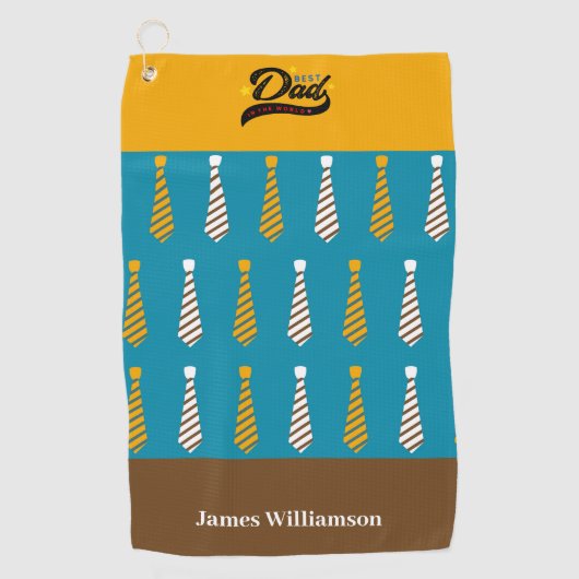 Vaderdag Daddy Stropdassen Naam aanpassen Golfhanddoek (Voorkant)