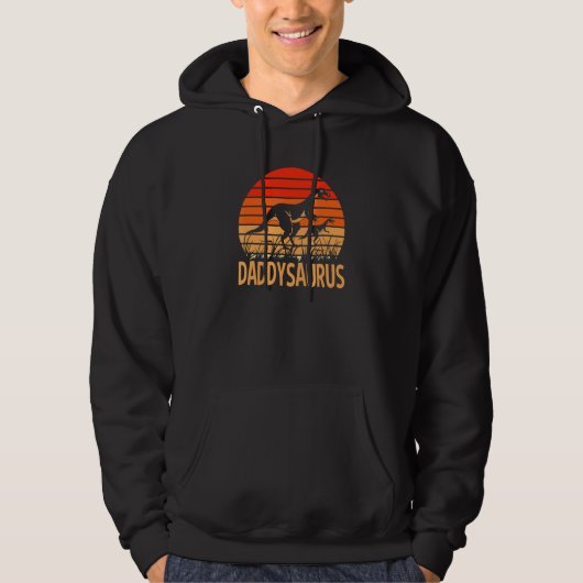  vaderdag Daddysaurus Dinosaur Retro Sun Hoodie (Voorkant)