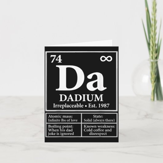 Vaderdag Dadium Periodiek Systeem Grappige Vader Kaart (Voorkant)