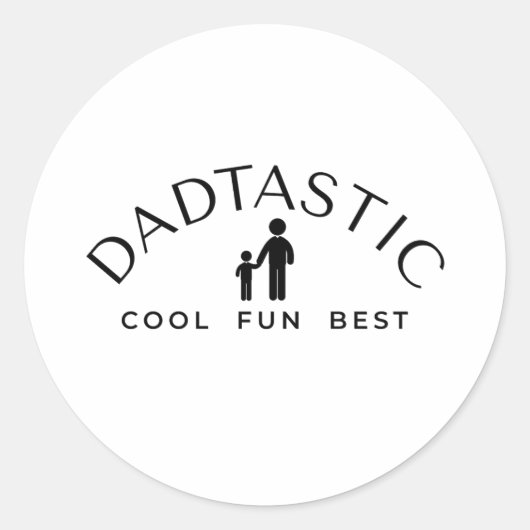 Vaderdag Dadtastic Simplistic Print Ronde Sticker (Voorkant)
