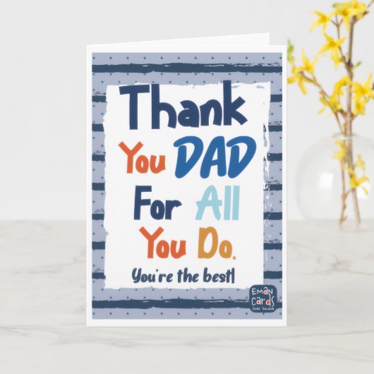 Vaderdag - Dank je wel Kaart (Gele Bloem)