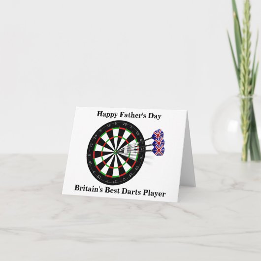 Vaderdag dart board en darts kaart (Voorkant)