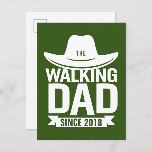 Vaderdag... de lopende vader sinds... briefkaart (Voorkant / Achterkant)