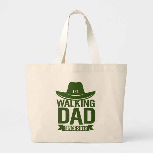 Vaderdag... de lopende vader sinds... grote tote bag (Voorkant)