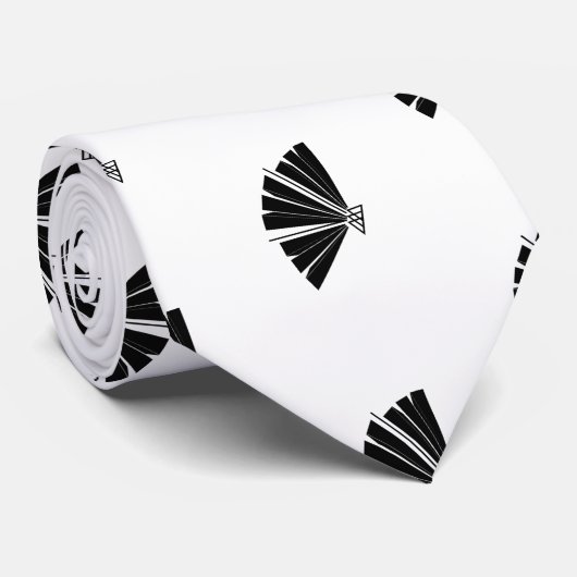 Vaderdag decoratieve zwart-witte ventilator stropdas (Opgerold)