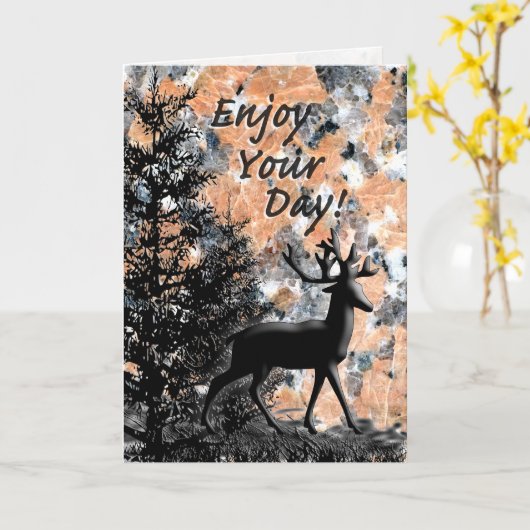 Vaderdag Deer Kaart (Gele Bloem)