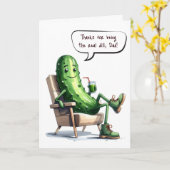 Vaderdag Dill Pickle Humor Kaart (Gele Bloem)