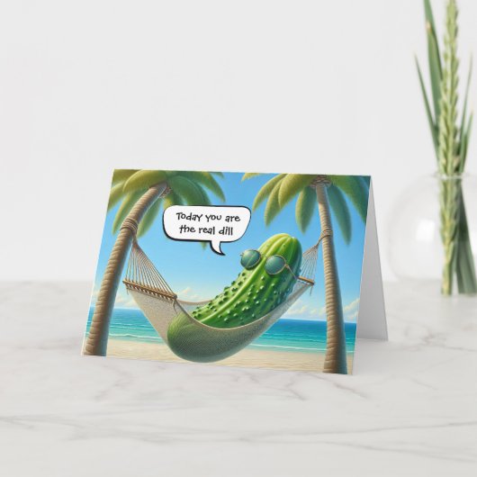 Vaderdag Dill Pickle In een Hangmat Kaart (Voorkant)