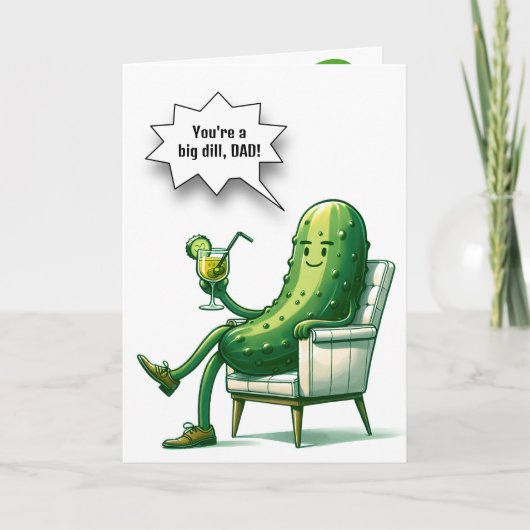 Vaderdag Dill Pickle Met Cocktail Kaart (Voorkant)