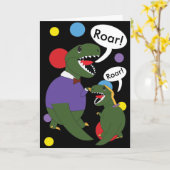 Vaderdag dinosaurus van dochter personaliseren kaart (Gele Bloem)