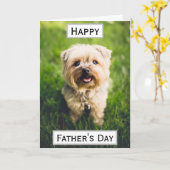 Vaderdag Dog Dad Greatest Best Ever Pet Photo Kaart (Gele Bloem)