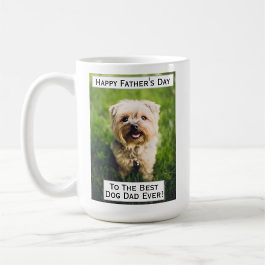 Vaderdag Dog Dad Greatest Best Ever Pet Photo Koffiemok (Links)