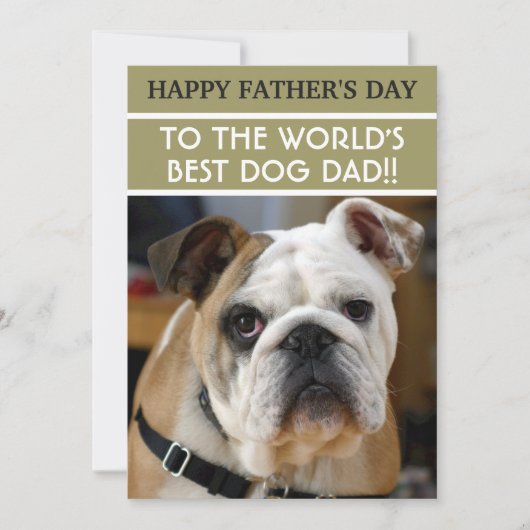 Vaderdag Dog Dad met Custom Photo Kaart (Voorkant)