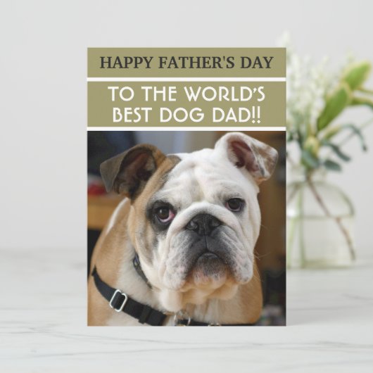 Vaderdag Dog Dad met Custom Photo Kaart (Staand voorkant)