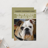 Vaderdag Dog Dad met Custom Photo Kaart (Voorkant / Achterkant in situ)