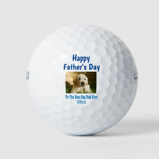 Vaderdag Dog Dad World's Best Ever Pet Photo Golfballen (Voorkant)
