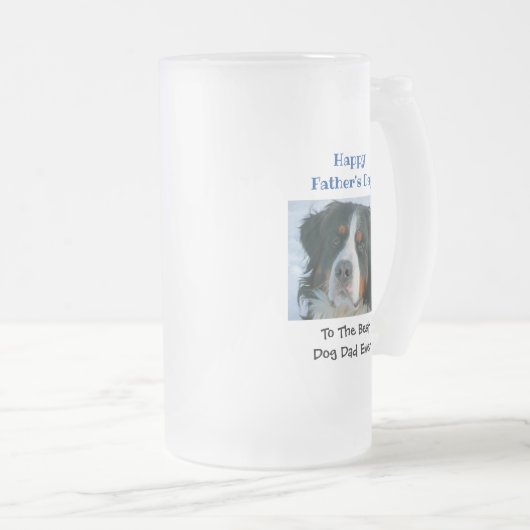 Vaderdag Dog Dad Worlds Best Ever Pet Photo Matglas Bierpul (Voorkant rechts)